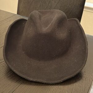Scala 100% Wool Felt Western Cowboy Hat Black Wide Brim Size Large
